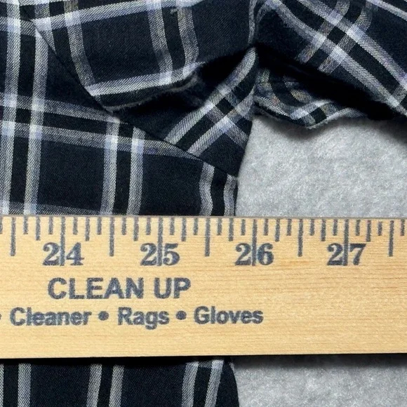 Plains Western Wear Mens XL Black White Plaid Pearl Snap Long Sleeve Shirt - Picture 7 of 7